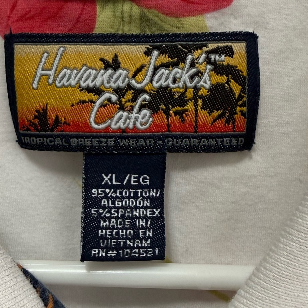Havana Jack’s Cafe White Sleeveless Polo Tropical Floral Women’s Size XL - Picture 2 of 3